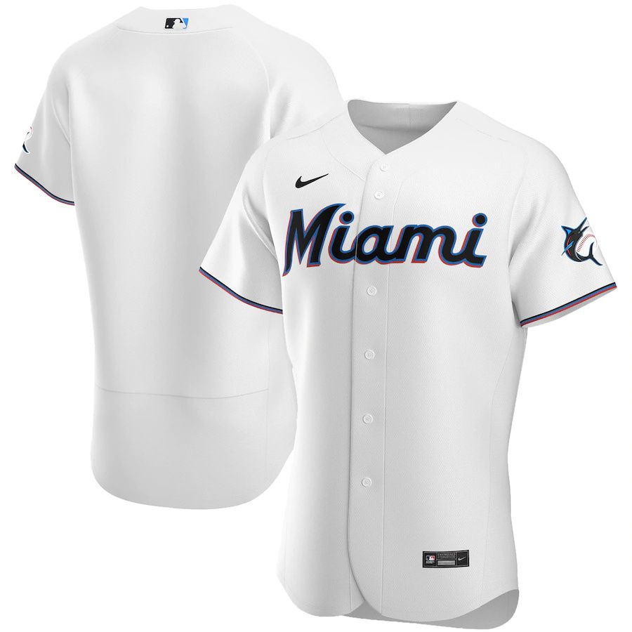 Cheap Mens Miami Marlins Nike White Home Authentic Team MLB Jerseys